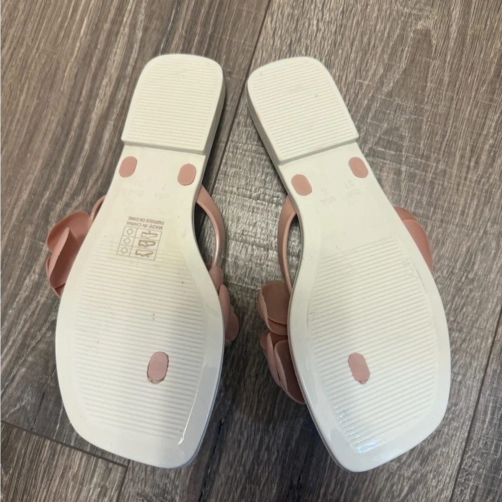 Jeffery Campbell Women’s Jelly Flower Flip Flops Blush Pink Size 6